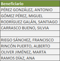 tabla excel seleccionar celdas
